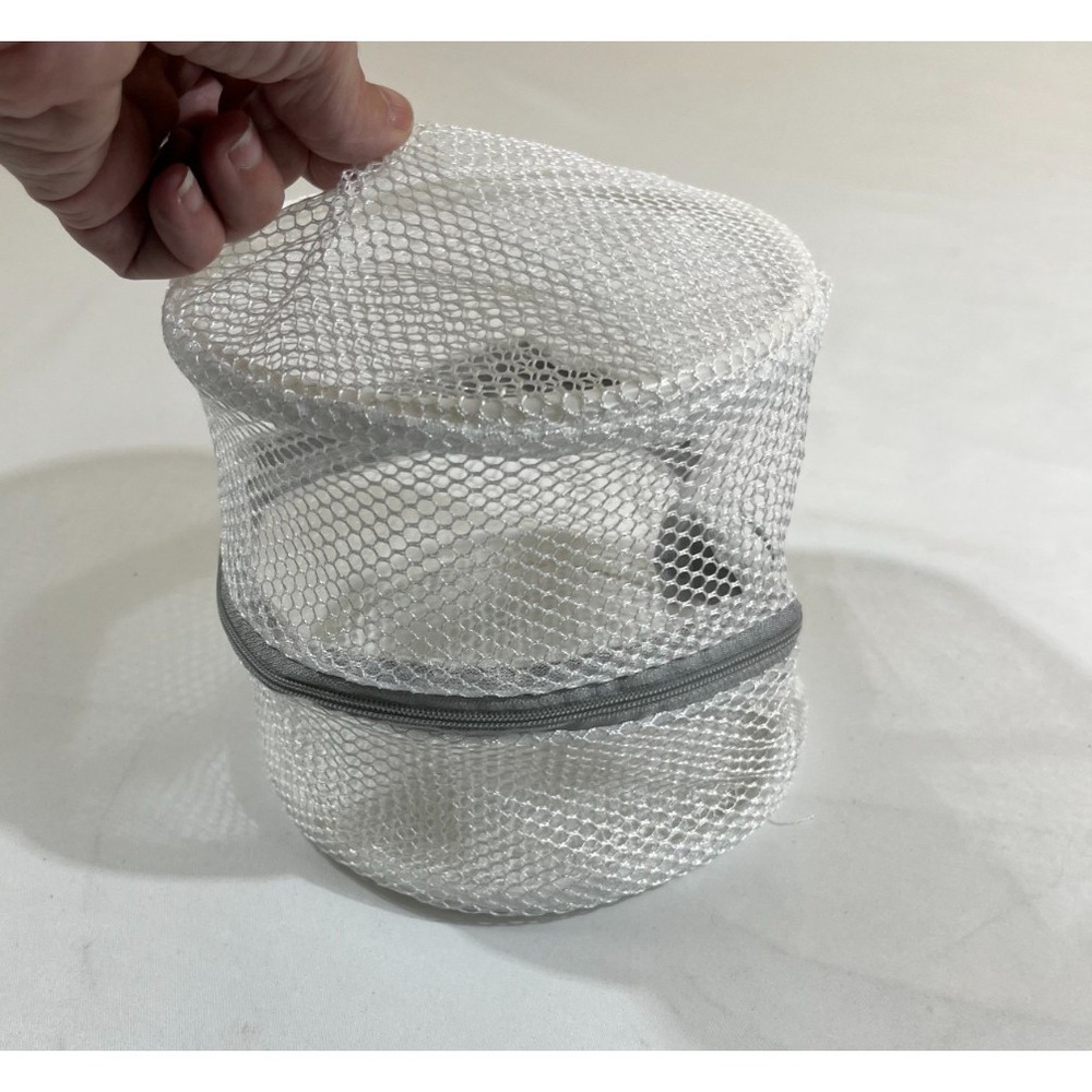 Mesh Bra Laundry Wash Bag Cylinder Lingerie Delicate Guard Protector Zippered 6"